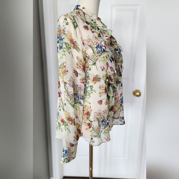 NWOT H&M Floral ruffle blouse - Size 8 - Picture 3 of 9